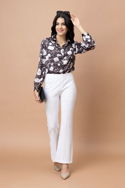 Floral Printed Casual Satin Shirt
