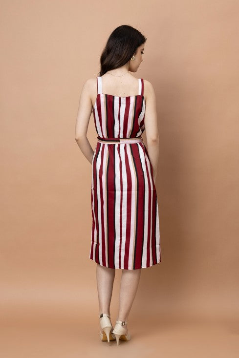 Stripes Printed Straight Dress