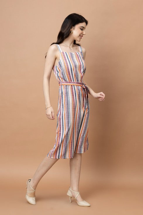 Stripes Printed Straight Dress