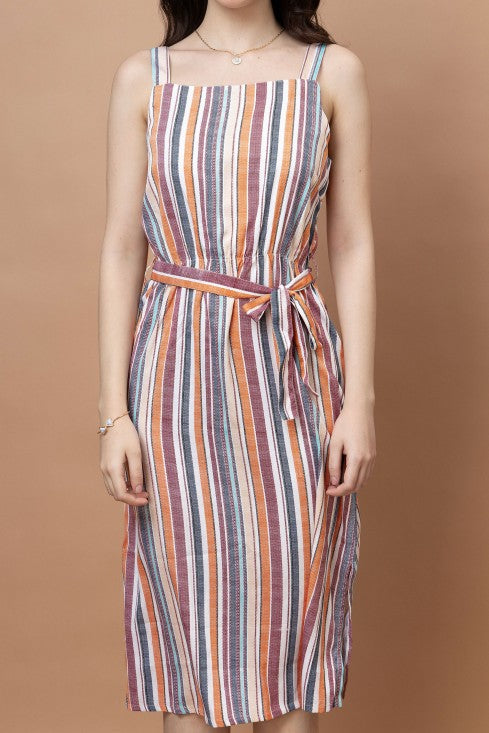 Stripes Printed Straight Dress
