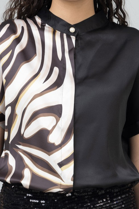 Half and Half Short Sleeves Shirt