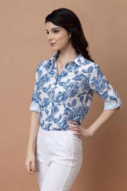 Floral Casual Linen Shirt