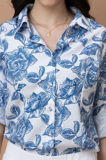 Floral Casual Linen Shirt