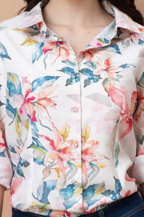 Floral Casual Linen Shirt