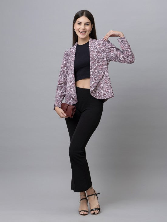 Paisley Printed Casual Front Open Shrug