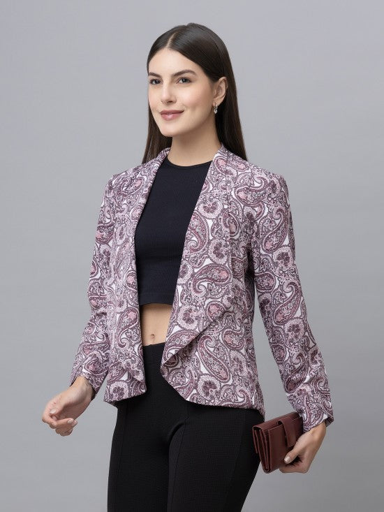 Paisley Printed Casual Front Open Shrug