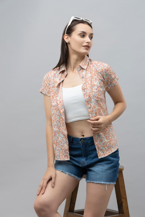 Casual Linen Half Sleeves Shirt