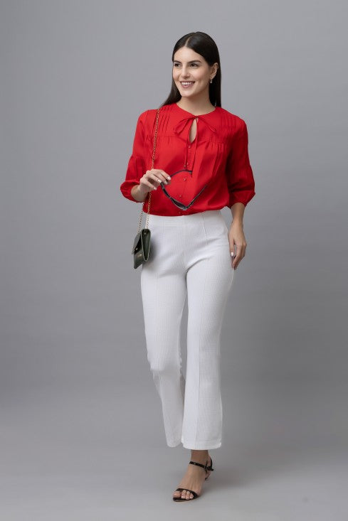 Casual Linen Pintuck Top