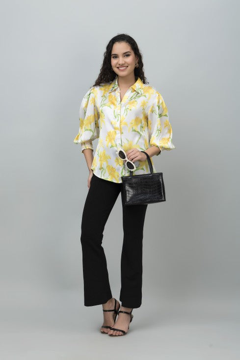 Floral Smocking Shirt