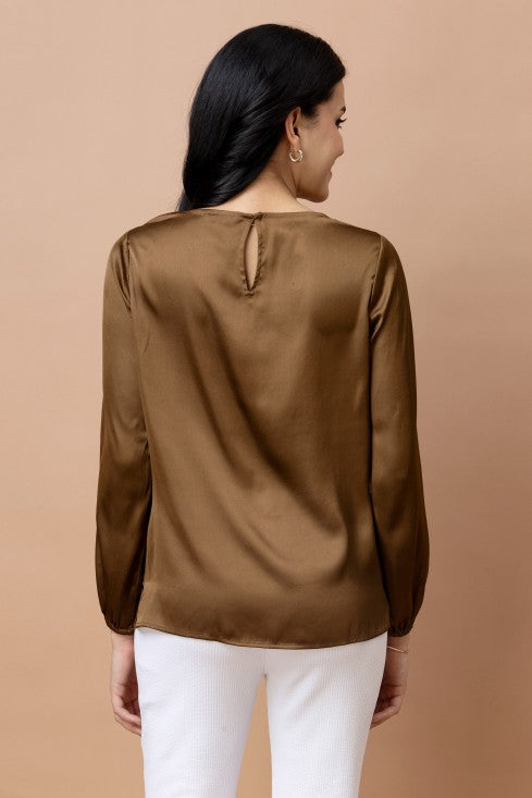 Cowl Neck Satin Top