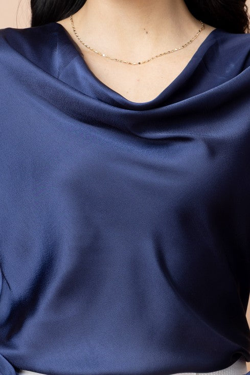 Cowl Neck Satin Top