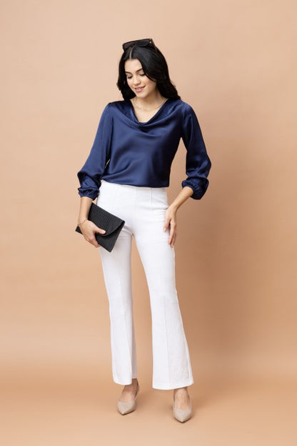 Cowl Neck Satin Top
