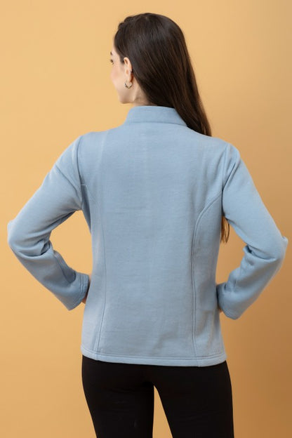 Band Collar Terry Jacket
