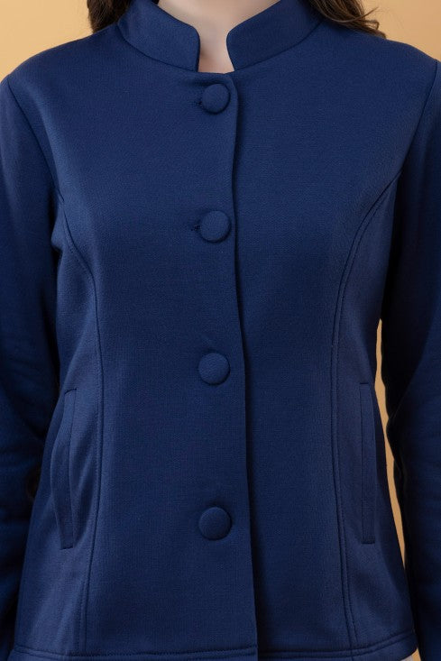 Band Collar Terry Jacket