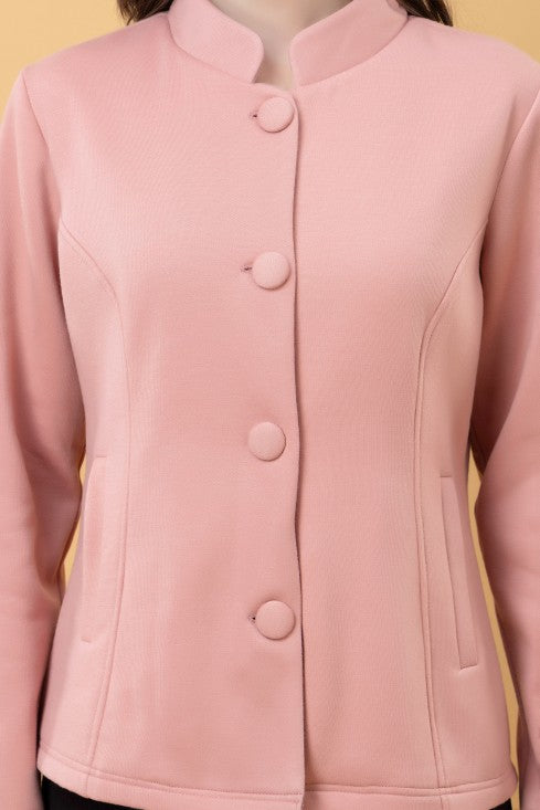 Band Collar Terry Jacket