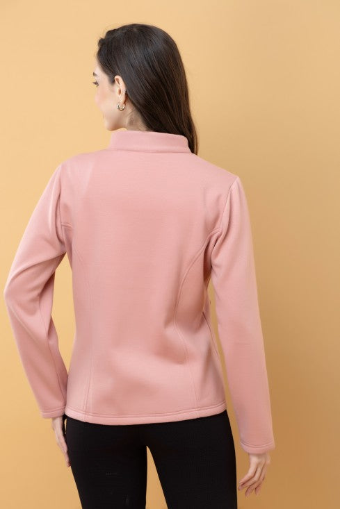 Band Collar Terry Jacket