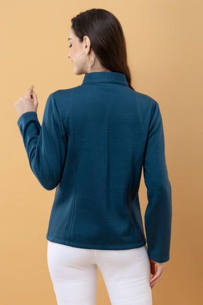 Band Collar Terry Jacket