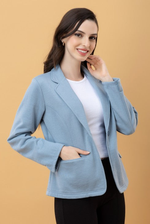 Blazer Style Terry Jacket