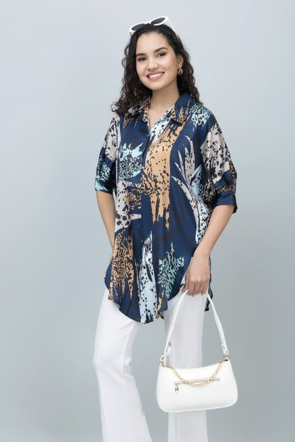 Kaftan Style Satin Shirt