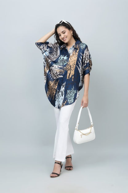 Kaftan Style Satin Shirt