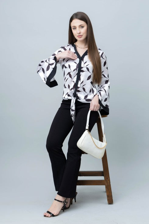 Tie Knot Shirt Style Top