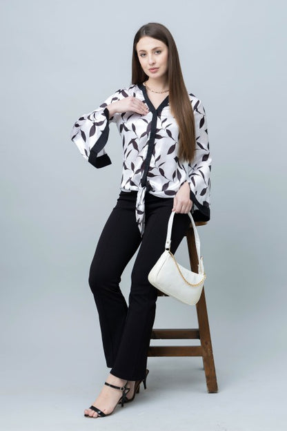 Tie Knot Shirt Style Top