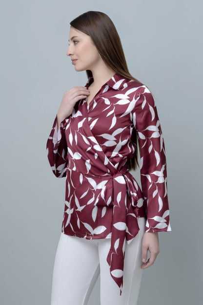 Satin Wrap Top