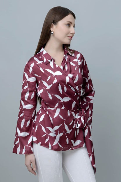Satin Wrap Top