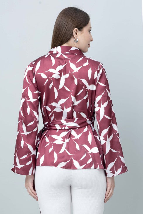Satin Wrap Top