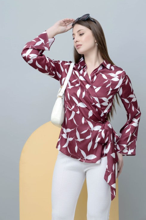 Satin Wrap Top
