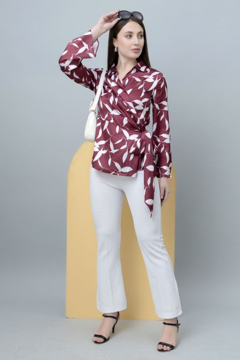 Satin Wrap Top