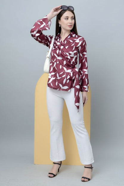 Satin Wrap Top