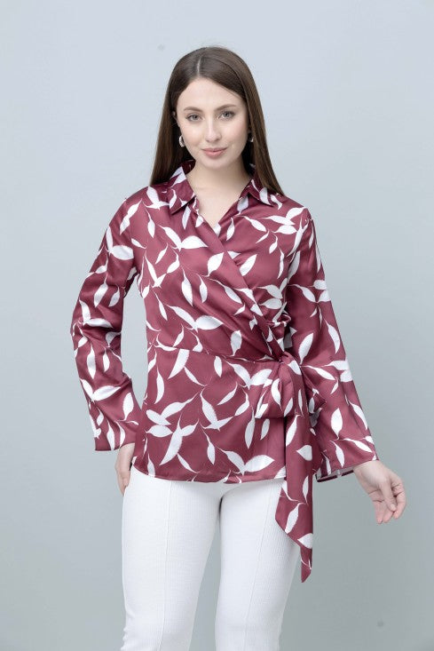 Satin Wrap Top