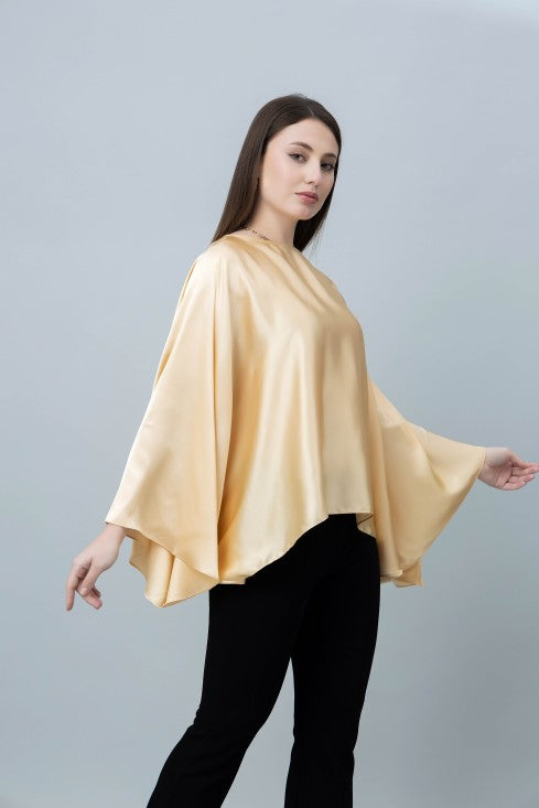 Batwing Sleeves Satin Top