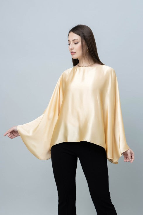 Batwing Sleeves Satin Top