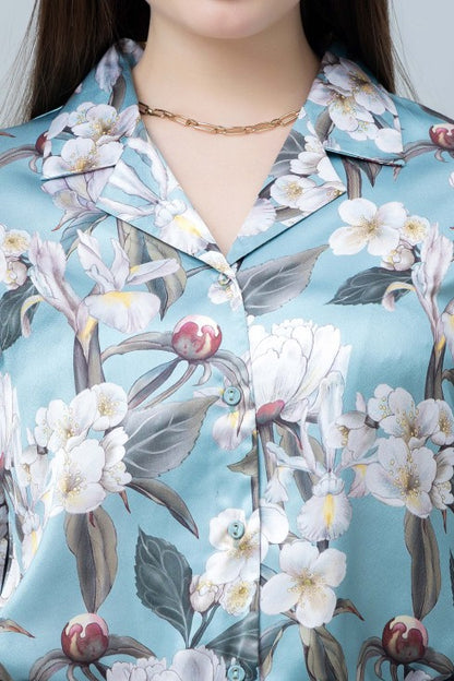 Women's Slit Sleeve Satin Shirt
