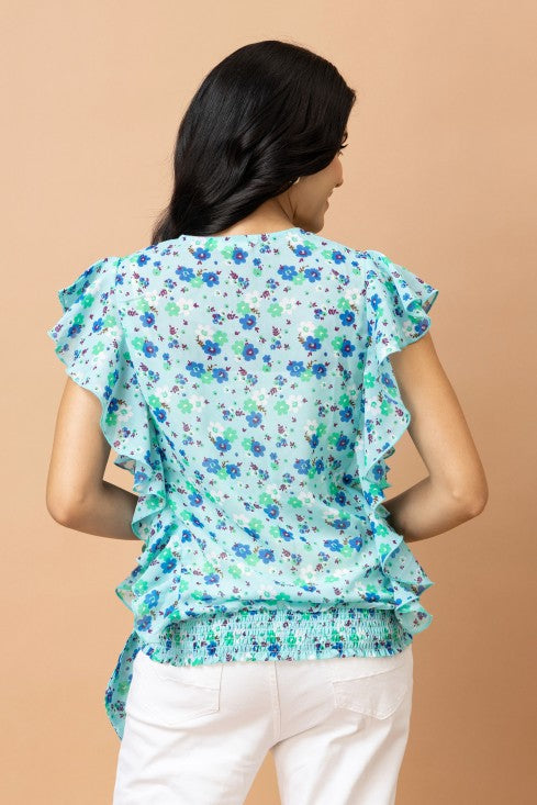 Ruffled V-Neck Top