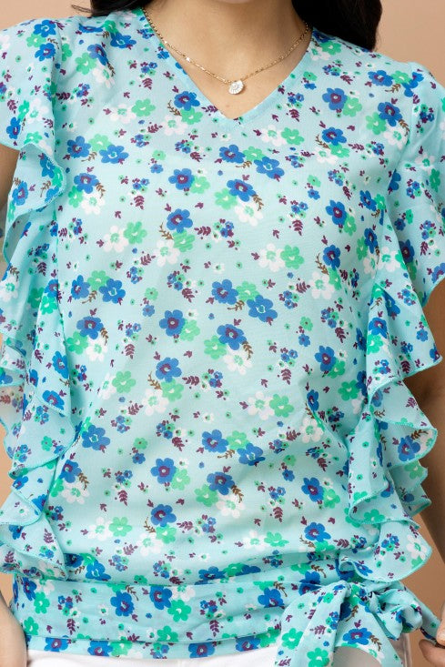 Ruffled V-Neck Top