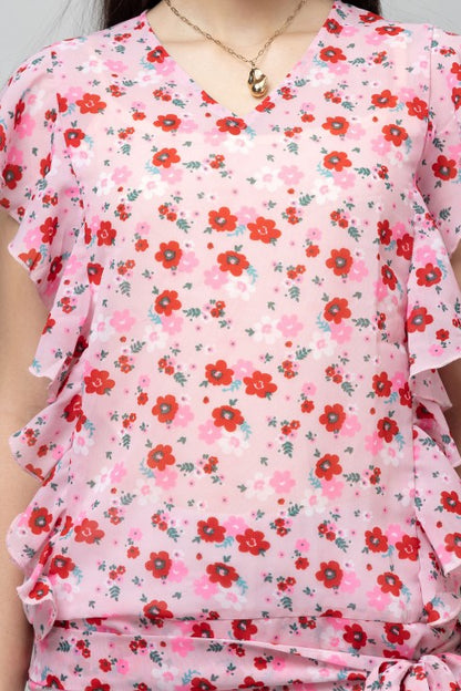 Ruffled V-Neck Top