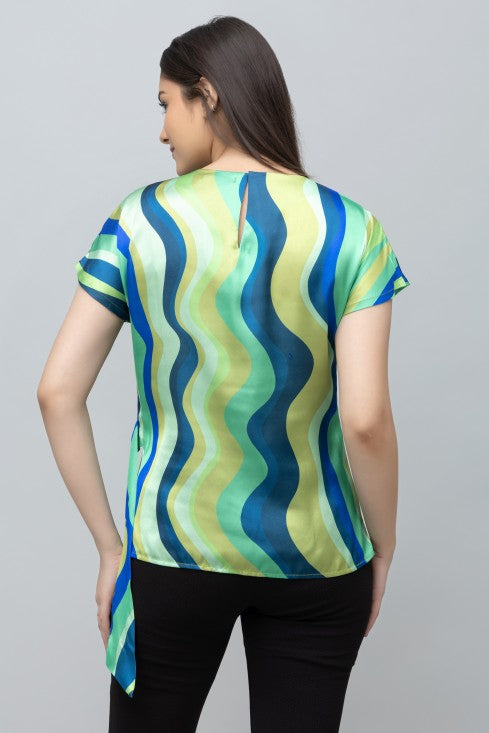 Abstract Stripe Print Top
