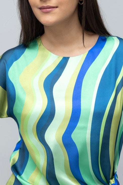 Abstract Stripe Print Top