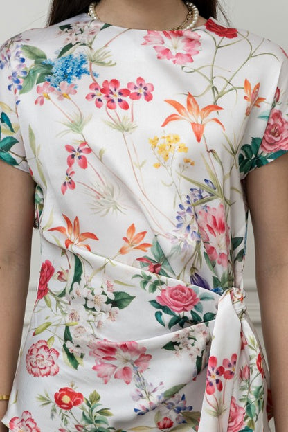 Front Tie-Up Satin Top