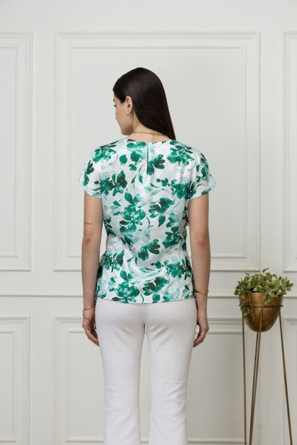 Front Tie-Up Satin Top