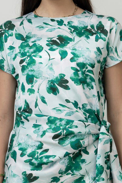 Front Tie-Up Satin Top