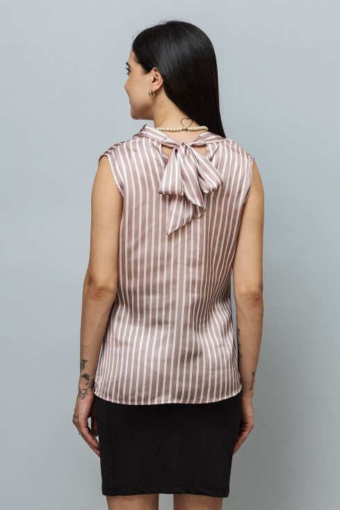 Cowl Neck Sleeveless Satin Top