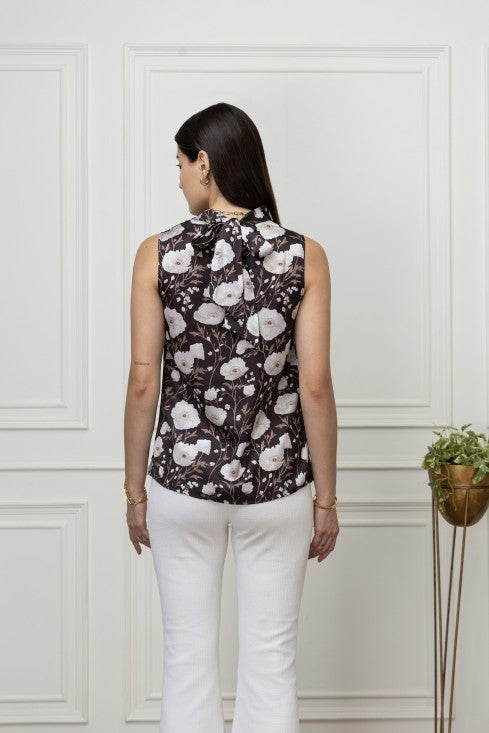 Floral Cowl Neck Top