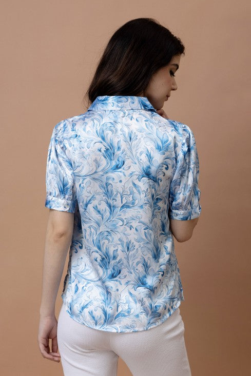 Printed Cuffed Sleeves Casual Shirt