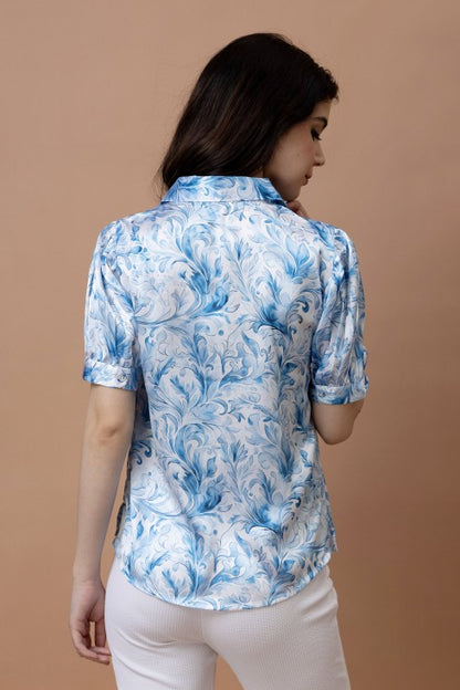 Printed Cuffed Sleeves Casual Shirt