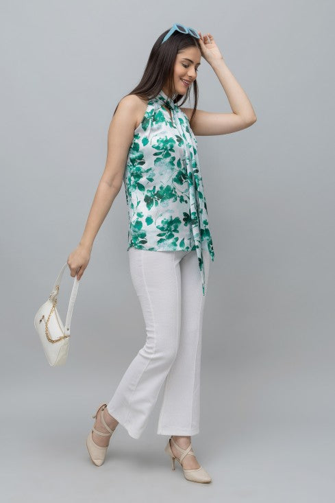Floral Print Tie Top