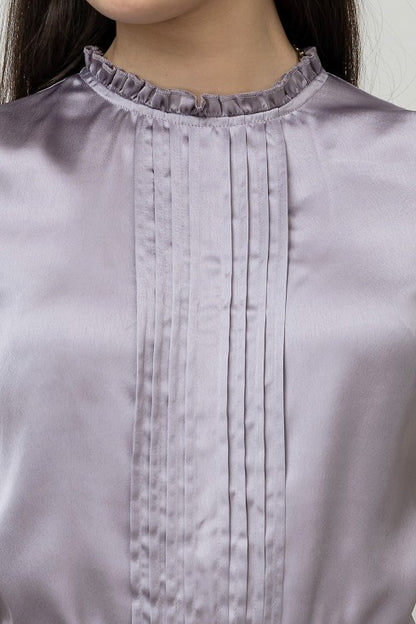 Sleeveless Pintuck Satin Top